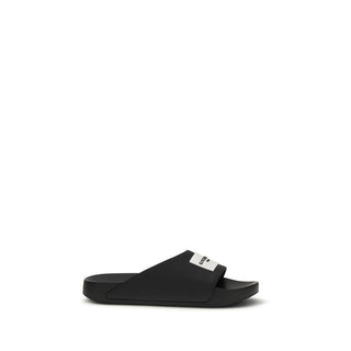 Schwarze Gummi-Sandalen