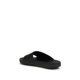 Schwarze Gummi-Sandalen