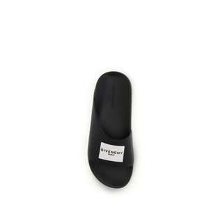 Schwarze Gummi-Sandalen