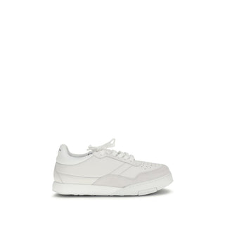 White Calf Leather Bos Taurus Low Top Sneakers