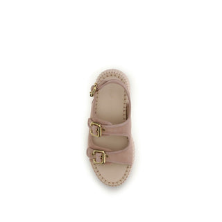 Mehrfarbige Kalbsleder Plateau-Sandalen