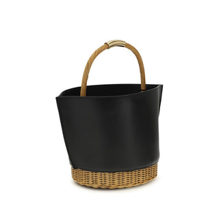 Bolso de hombro Bos Taurus de piel de becerro negra