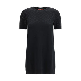 Black Wool Oves Aries Casual Dress