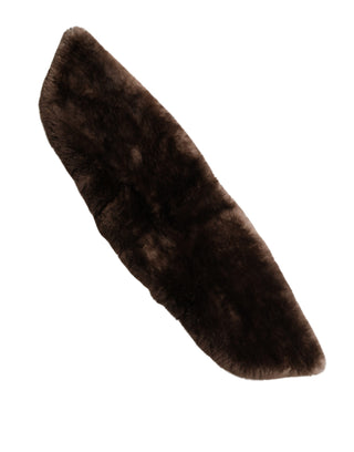 Cuello de piel marrón para hombros 60 cm x 14 cm Bufanda