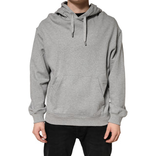 Sudadera gris de algodón con capucha