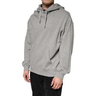 Sudadera gris de algodón con capucha