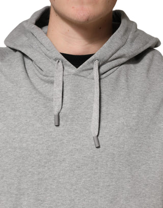 Sudadera gris de algodón con capucha