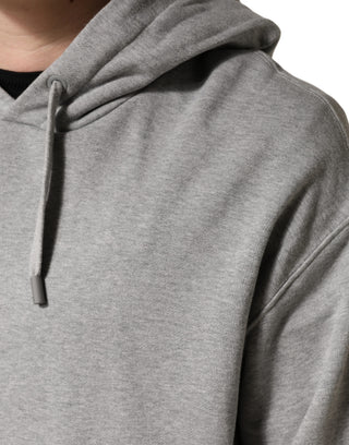 Sudadera gris de algodón con capucha