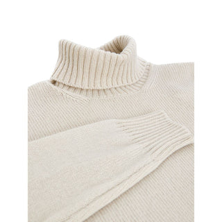 Cuello alto de lana beige