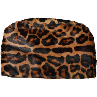 Sombrero tipo bucket para mujer de piel de leopardo marrón