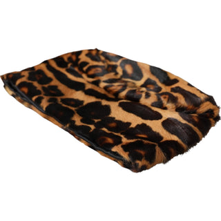 Sombrero tipo bucket para mujer de piel de leopardo marrón