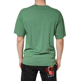 LightGreen Cotton Crewneck Short Sleeve T-Shirt