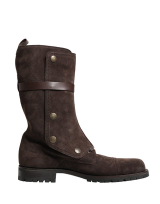 Braune Wildleder Combat Ankle Boots Schuhe
