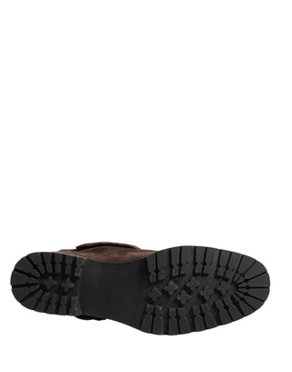 Braune Wildleder Combat Ankle Boots Schuhe