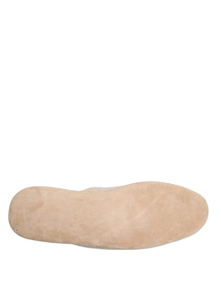 Beige Shetlandwolle Rot Gesteppte Hausschuhe