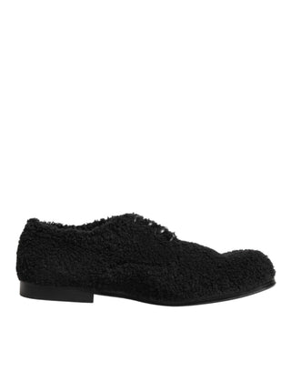 Herren Schwarze Riccio Shearling Derby Schuhe