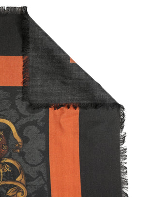 Fular de cachemira multicolor con estampado de escudo 272cm x 132cm para hombre