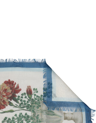 Estola de cachemira con jarrón de flores blanco 132cm x 128cm Bufanda  