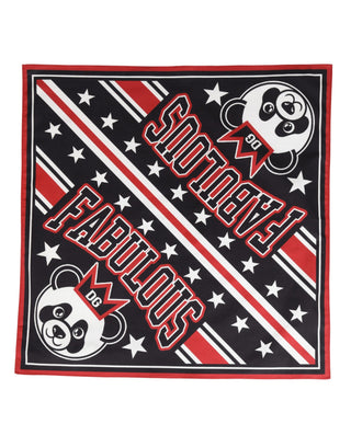 Schwarzer Roter Panda Baumwollquadrat Foulard 50,5 cm x 50 cm Schal