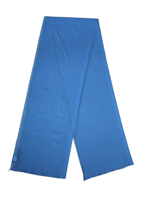 Blue Silk Neck Wrap Shawl Stole 200cm x 64cm Scarf