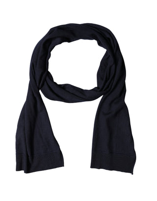 Chal de lana negra tejido para cuello, 200 cm x 25 cm, bufanda