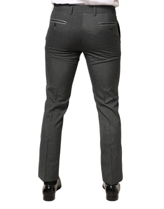 Gray Polyester Formal Dress Trouser Pants