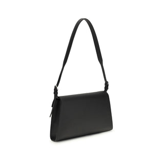 Bolso de hombro Bos Taurus de piel de becerro negra