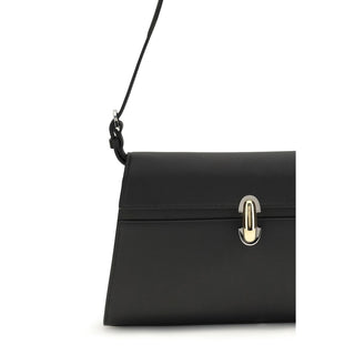 Bolso de hombro Bos Taurus de piel de becerro negra