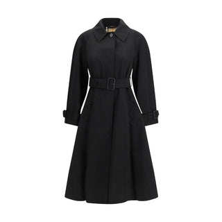 Gabardina negra de algodón