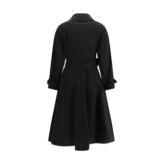 Gabardina negra de algodón