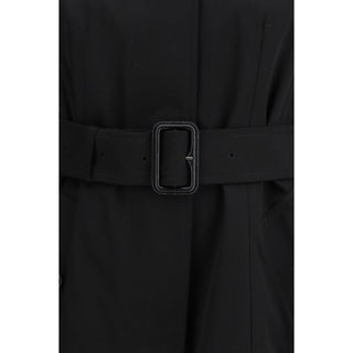 Gabardina negra de algodón