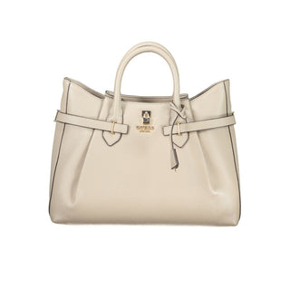 Beige Polyurethan-Damenhandtasche