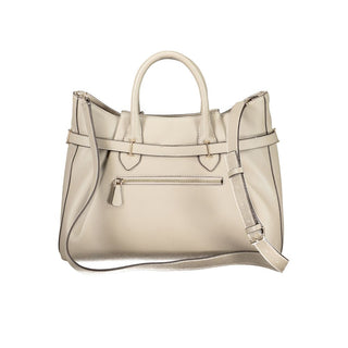 Beige Polyurethan-Damenhandtasche