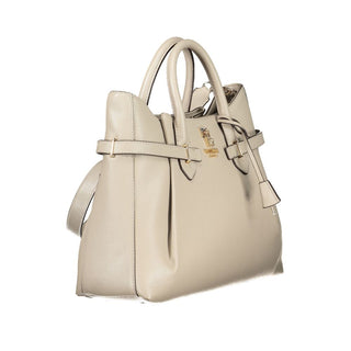 Beige Polyurethan-Damenhandtasche