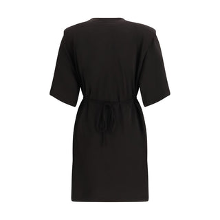 Vestido casual negro de acetato