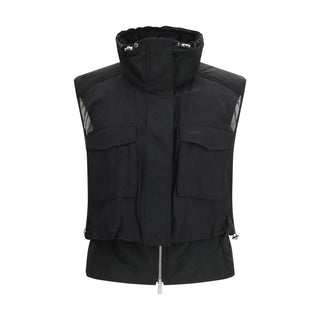 Black Nylon Sleeveless Jacket