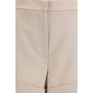 Pantalones cortos bermuda bicolor de lana
