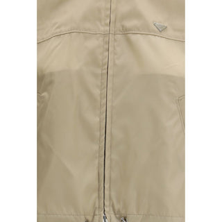 Beige Jacke aus recyceltem Polyamid