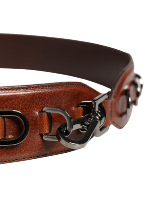 Bolso accesorio de cuero de terciopelo de caballo marrón con correa para el hombro