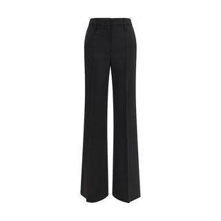 Pantalones acampanados negros de lana