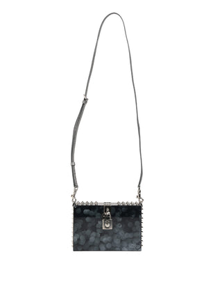 Black Acrylic Plexiglass Studded DOLCE BOX Clutch Bag