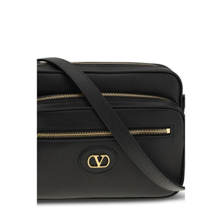 Bolso de hombro Bos Taurus de piel de becerro negra
