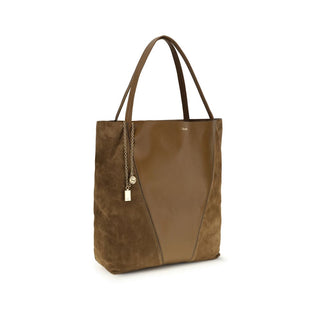 Bolso de hombro de cuero de becerro marrón Bos Taurus  