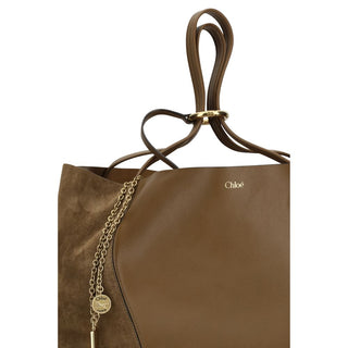 Bolso de hombro de cuero de becerro marrón Bos Taurus  
