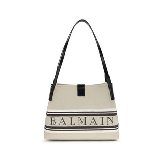 Beige Baumwoll-Schultertasche
