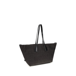 Schwarze Raffia-Umhängetasche