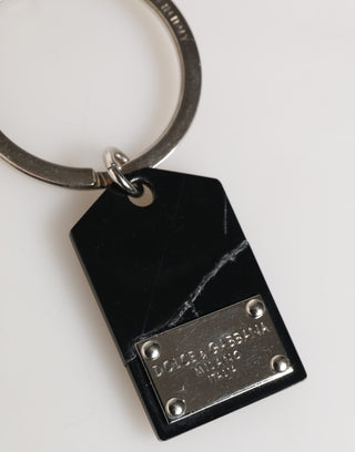 Schwarz Silber Messing LogoPlakette Metall Ring Schlüsselring Schlüsselanhänger
