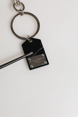 Schwarz Silber Messing LogoPlakette Metall Ring Schlüsselring Schlüsselanhänger