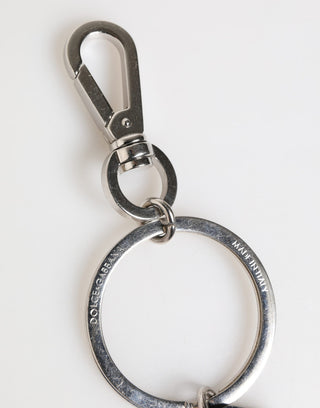 Schwarz Silber Messing LogoPlakette Metall Ring Schlüsselring Schlüsselanhänger