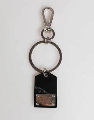 Schwarz Silber Messing LogoPlakette Metall Ring Schlüsselring Schlüsselanhänger